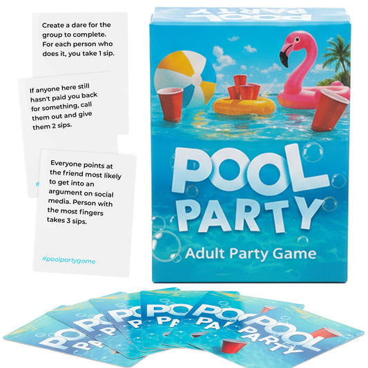 Pool Party waterproof card deck ready for poolside play and laughter.