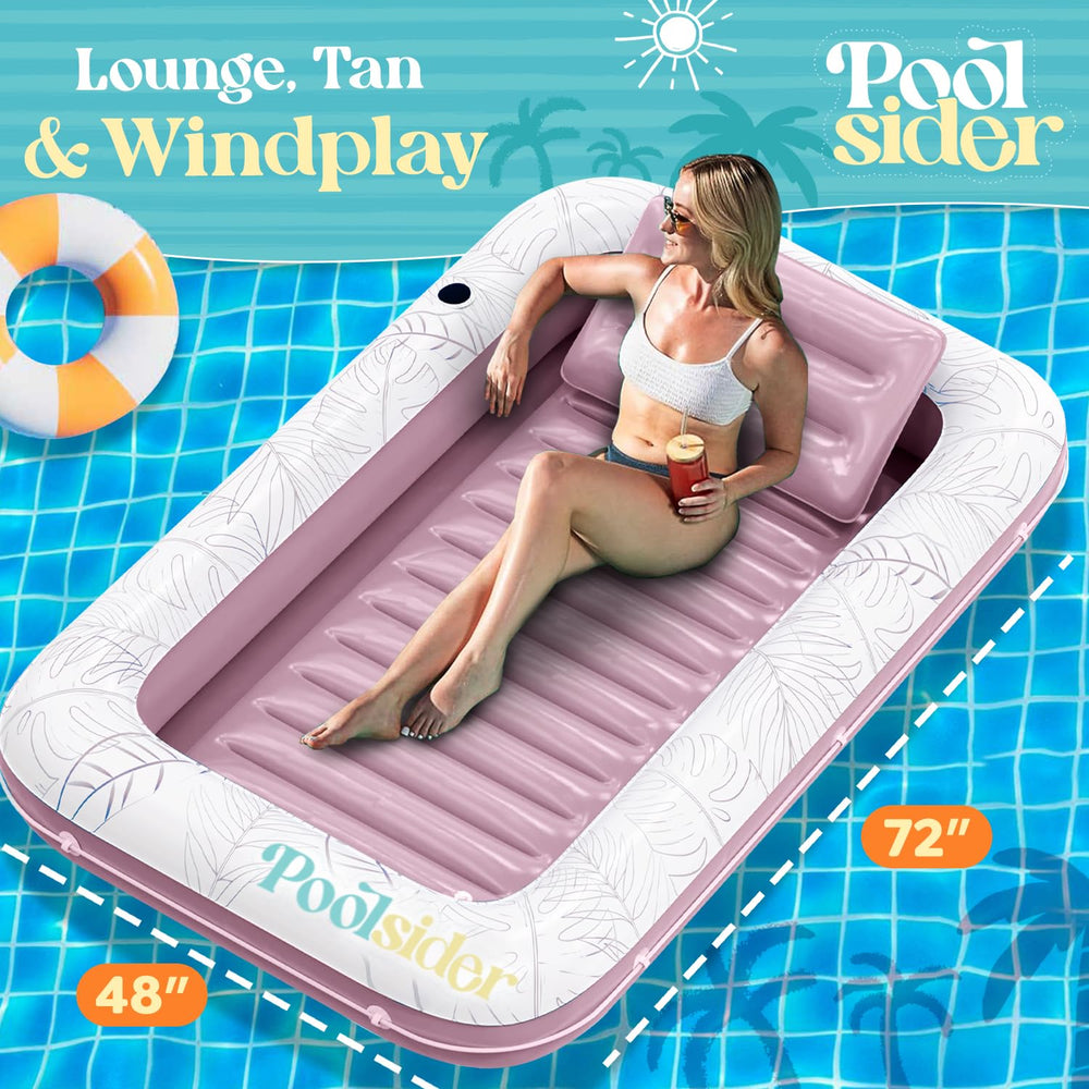 POOLSIDER luxurious design with 71x48 inch surface ideal for sunbathing and relaxing