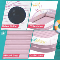 POOLSIDER thick PVC construction emphasizes durability and safety for pool days