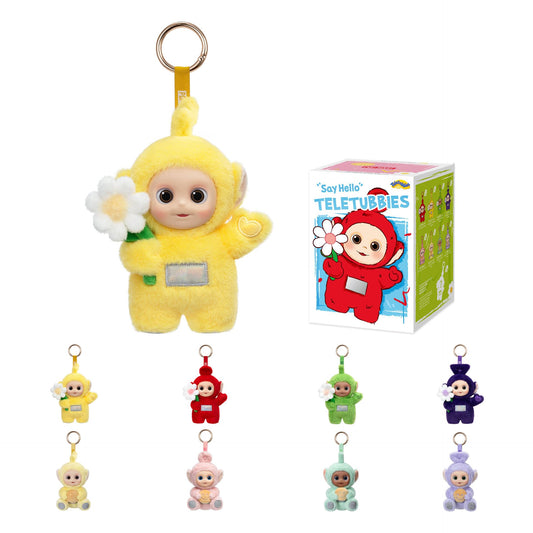 POP MART Teletubbies Say Hello pendant figure for shelf display