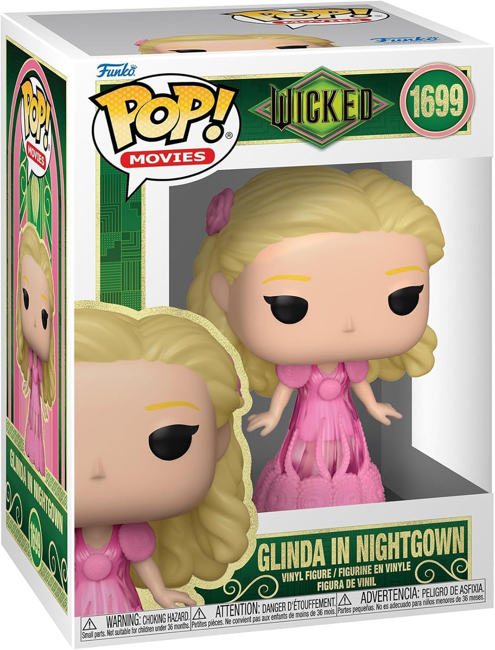 Stylized Glinda close-up highlighting vivid colors and whimsical details