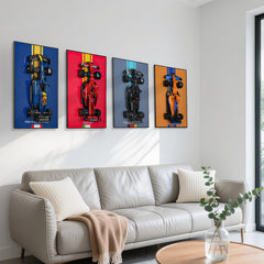 Popbricks frame mounted 42206 Lego Technic car on wall for gallery look.