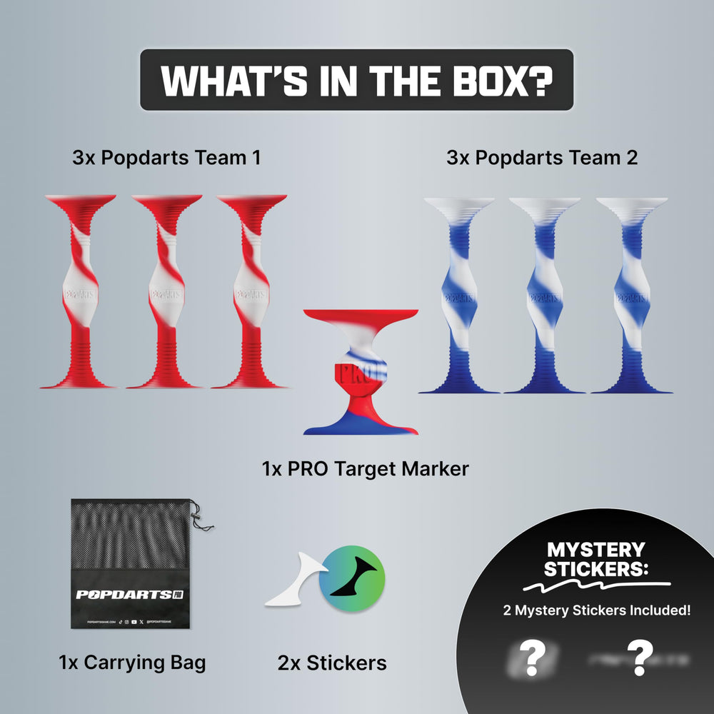 Popdarts discs in play on a smooth surface for quick rounds.