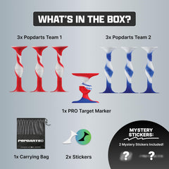 Popdarts discs in play on a smooth surface for quick rounds.