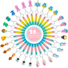 Popfidget 28-pack bunny keychain with 3D design, calming play during lessons.