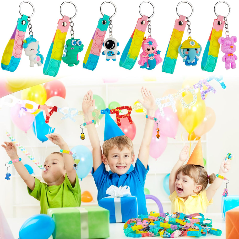 Popfidget 28-pack butterfly keychain with 3D design, colorful accessory for backpacks.