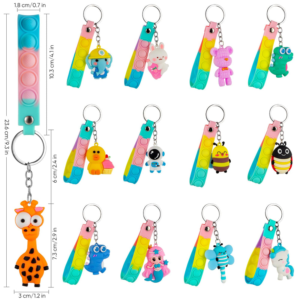 Popfidget 28-pack fox keychain with 3D design, playful charm for kids and parties.