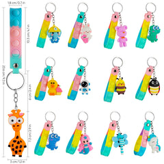 Popfidget 28-pack fox keychain with 3D design, playful charm for kids and parties.