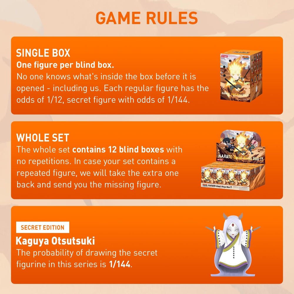 POP MART Naruto Ninkai Taisen figure packaging designed for gift-giving.
