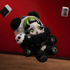 POP MART Skullpanda pendant closeup color detail showcases vibrant finish