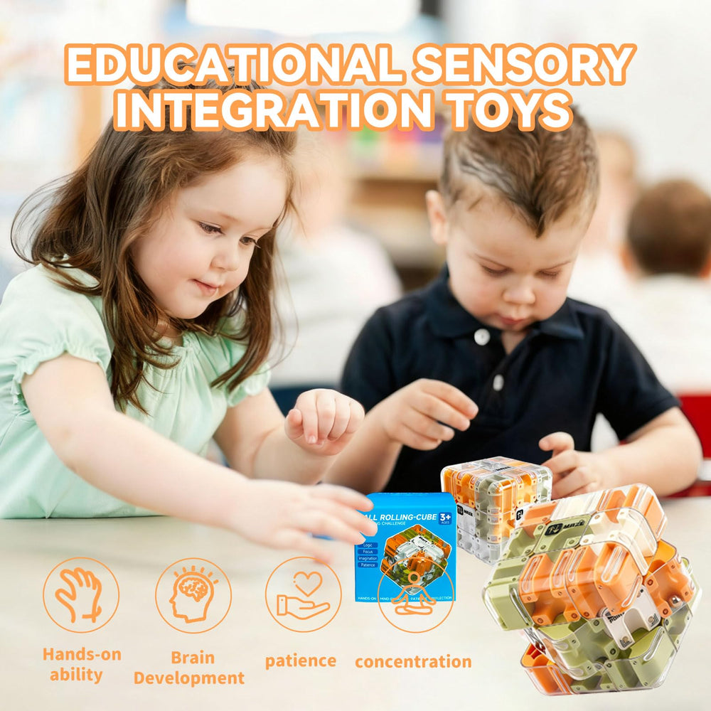 POPOMR challenging labyrinth maze cube colorful maze detail promotes engaging cognitive play.