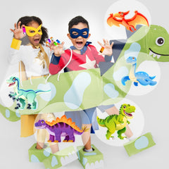 POPOOO dinosaur finger lights with stretchable rubber strap; durable kid-friendly party toys.