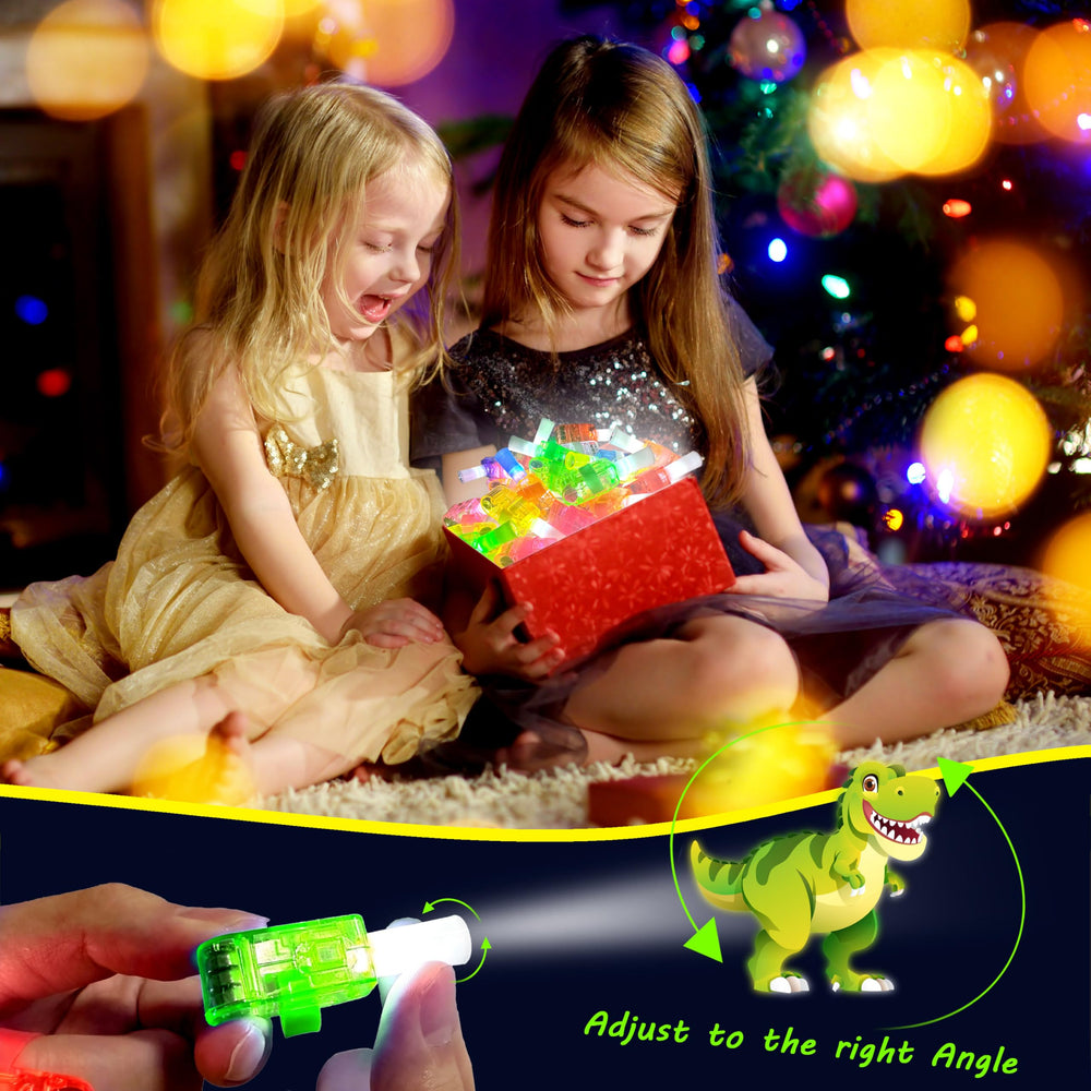 POPOOO dinosaur finger light Velociraptor pattern; compact glow-in-the-dark fun for parties.