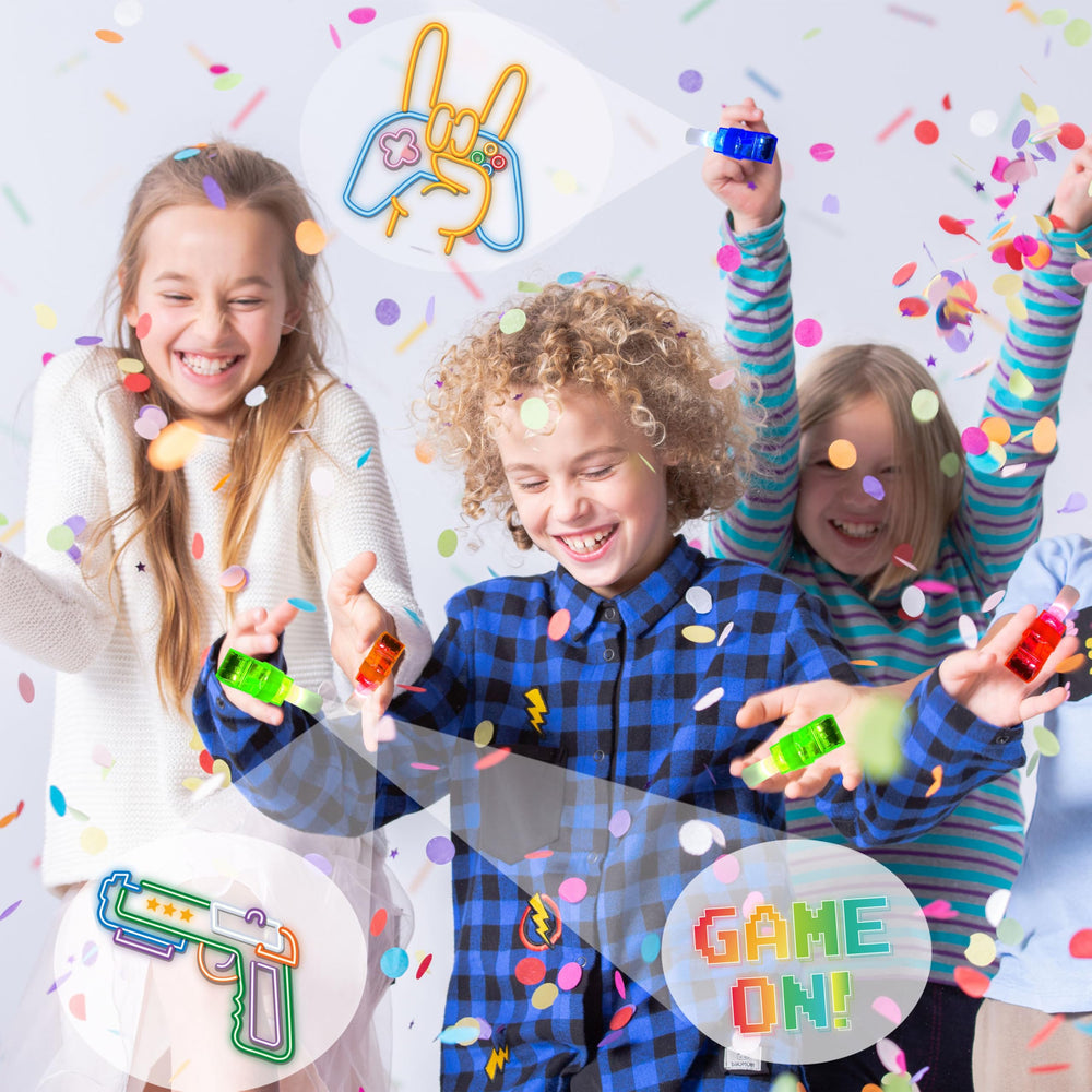 POPOOO LED finger light displays GAME ON for neon party vibes.