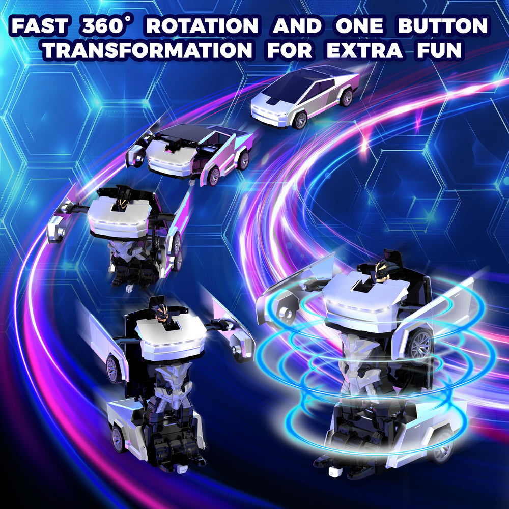 POPPLAYING Transform RC Cyber Pickup Truck in robot mode for action play