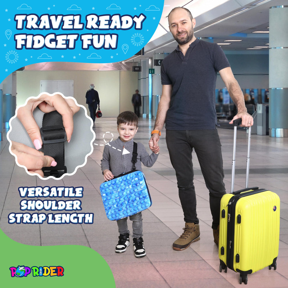 POPRIDER Travel Fidget Case blue keeps toys tidy and contained.