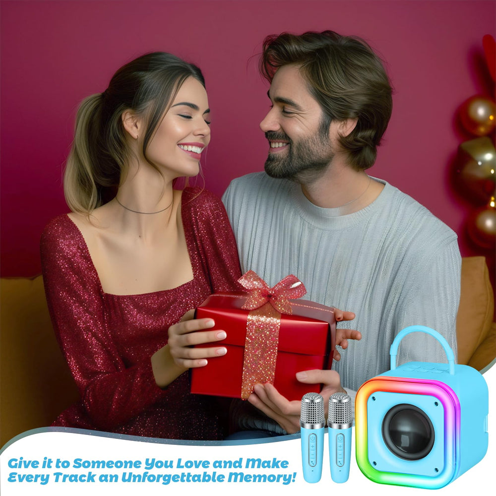 Poptrend mini karaoke blue gift-ready packaging ideal for parties.