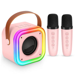 Poptrend mini karaoke machine pink box, ideal for gifting and setting up a party.