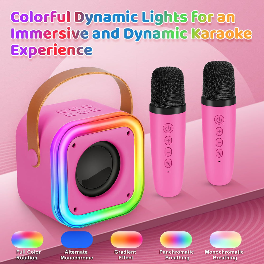 Poptrend rose color LED lights boost party atmosphere during singing.