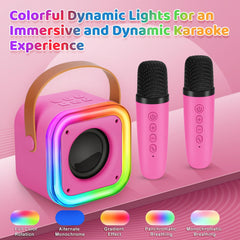 Poptrend rose color LED lights boost party atmosphere during singing.