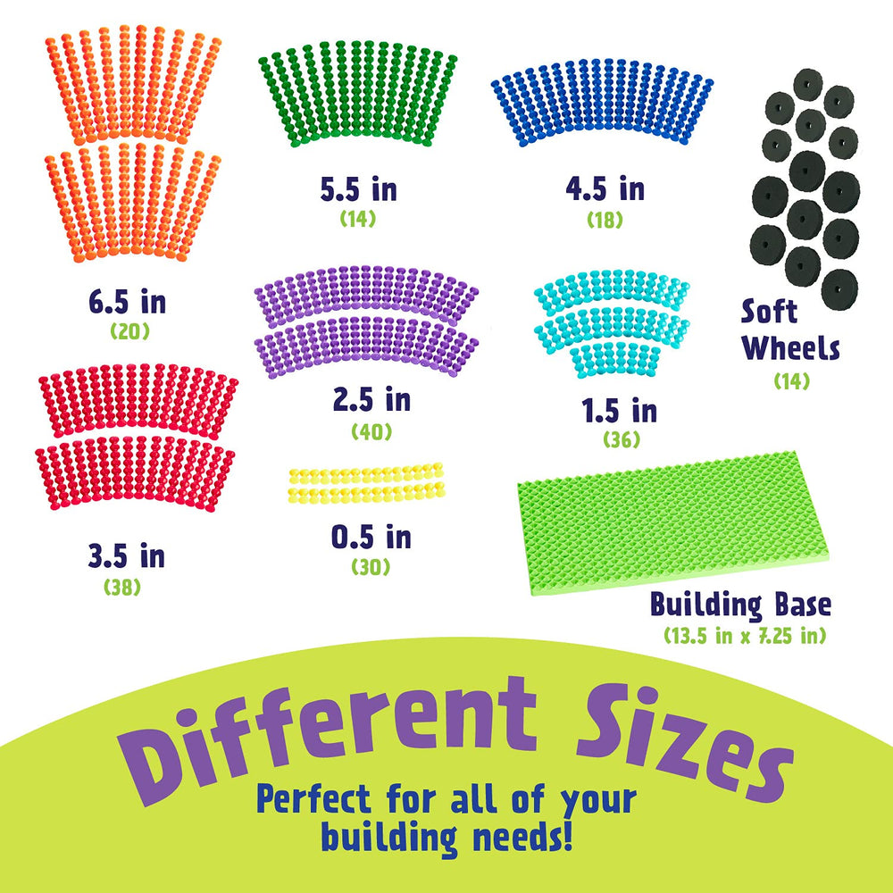 POPULAR PLAYTHINGS Playstix building base provides a sturdy foundation for creations.