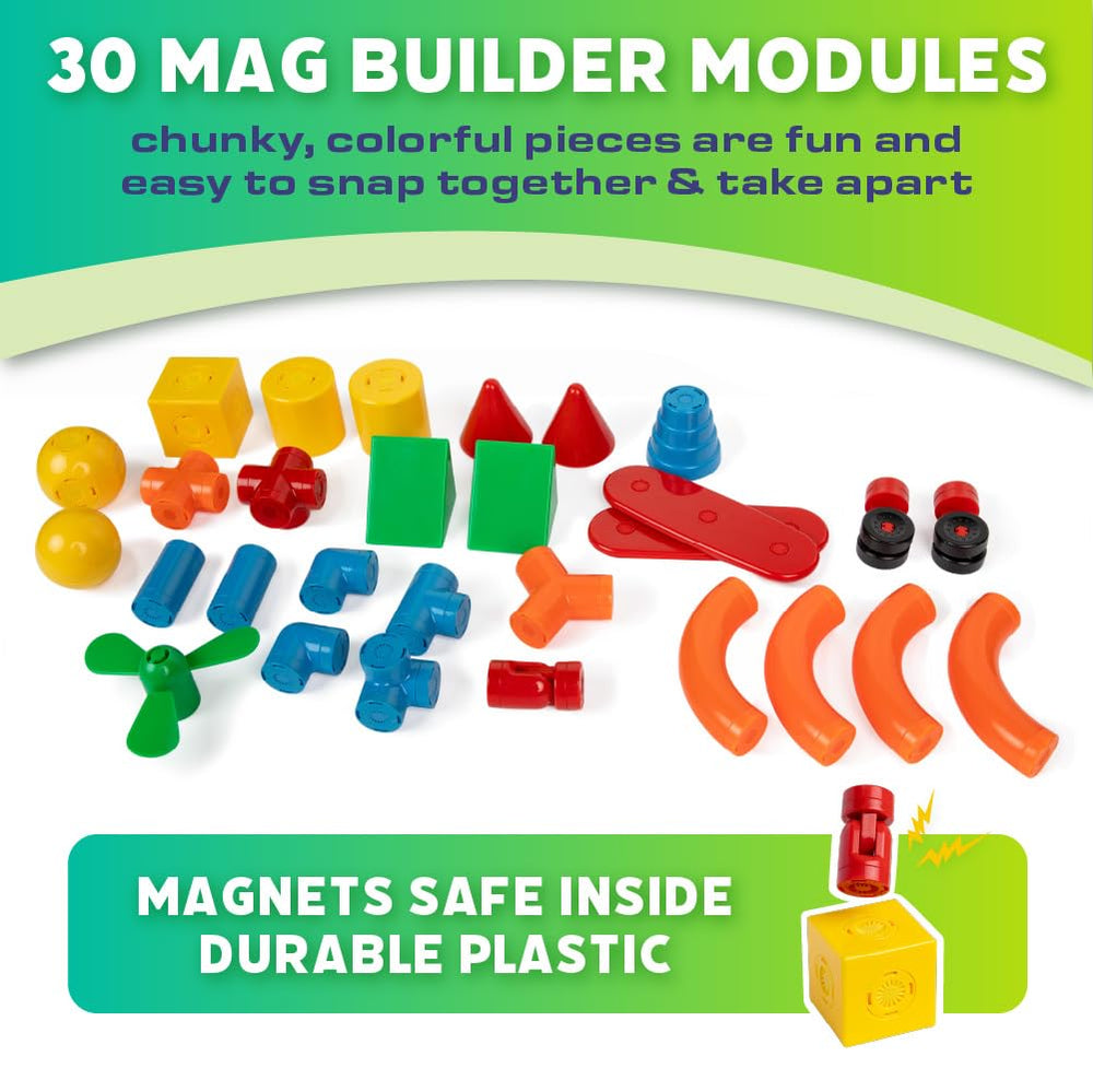 POPULAR PLAYTHINGS Mag Builder cones help create tall towers and structures