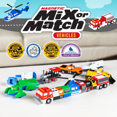 POPULAR PLAYTHINGS Mix or Match Vehicles helicopter components in orange for quick assembly