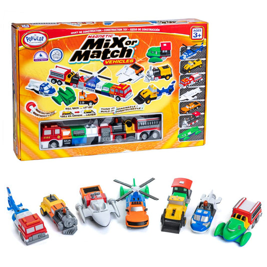POPULAR PLAYTHINGS Mix or Match Vehicles orange magnetic pieces for creative builds
