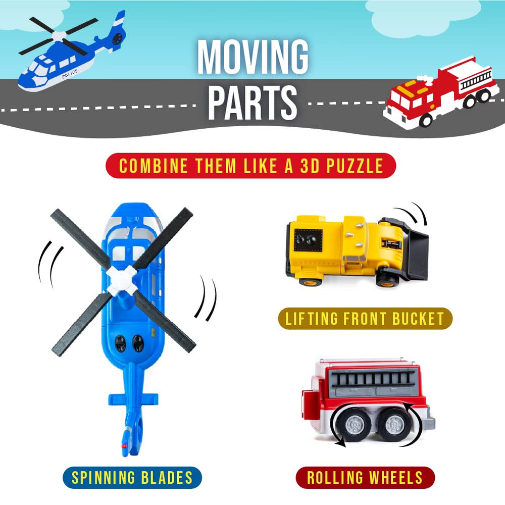 POPULAR PLAYTHINGS Mix or Match Vehicles safe design for ages 3 plus