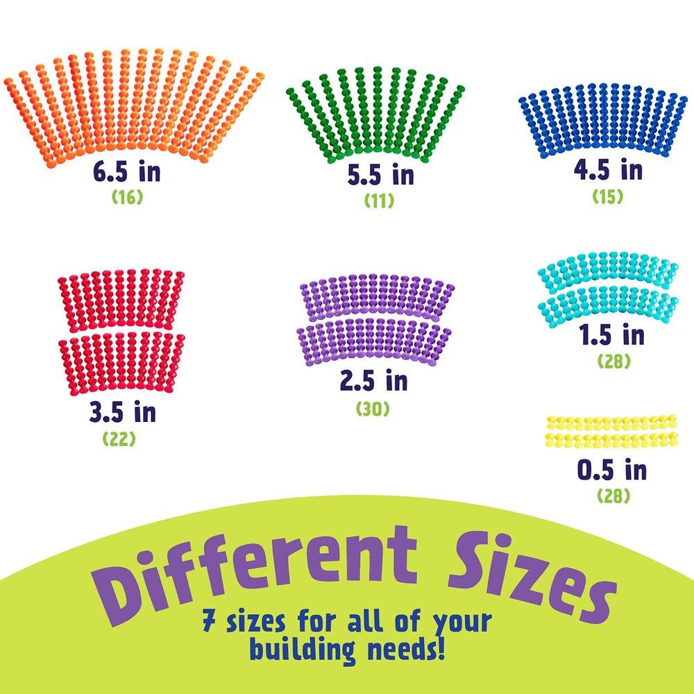 Popular Playthings Playstix varied-length sticks support diverse models and imaginative play.