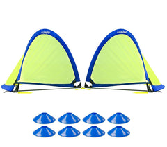 Porayhut two-pack soccer goals ready for easy backyard practice.