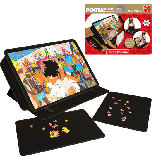 PORTA PUZZLE Comfort non-slip felt surface keeps puzzle pieces steady.
