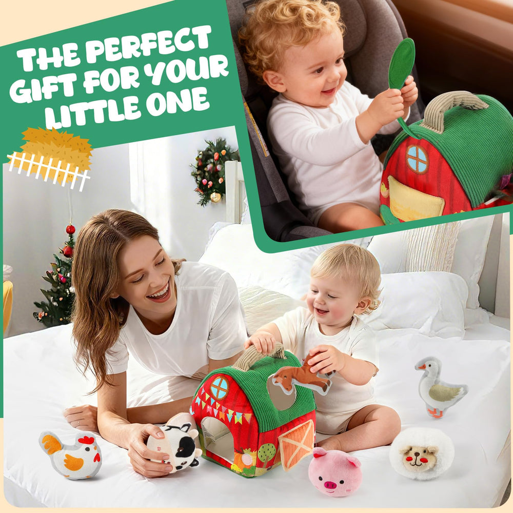 Portable barn toy travel kit for mess-free trips.