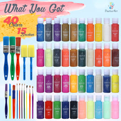 Positive Art neon tempera paints create bold highlights in crafts.