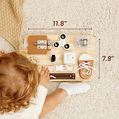 Potatomato Busy Board Zipper Patch enhances sensory exploration and finger dexterity