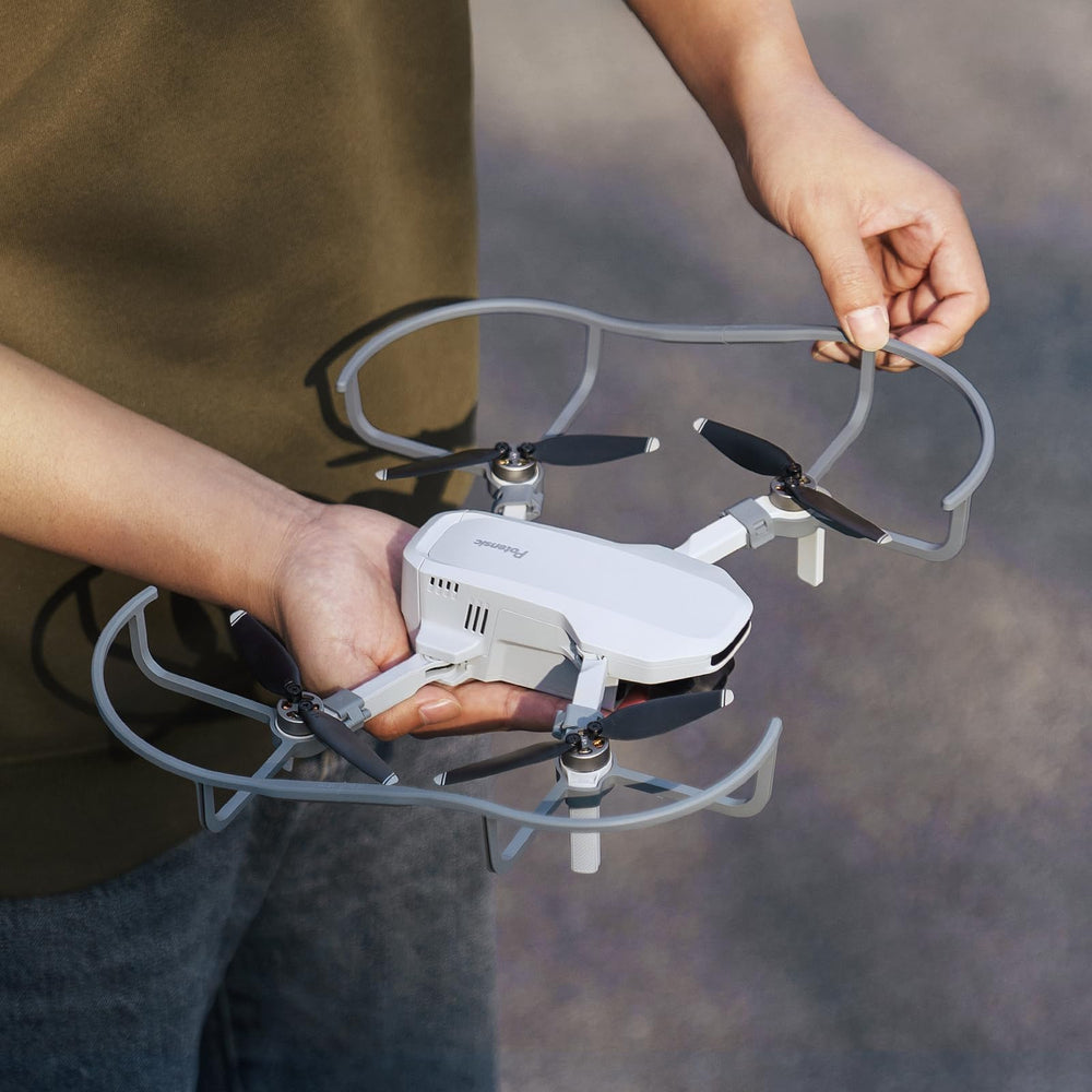Potensic 360° propeller guard side view reduces impacts and protects rotors.