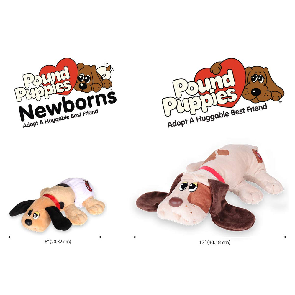 Pound Puppies Newborns display-ready plush ideal for shelves or bedtime routines.