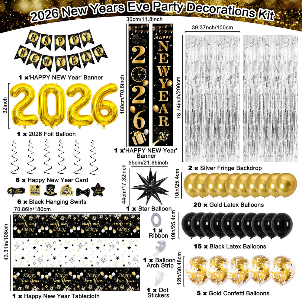 Pounira silver foil backdrop adds shine to NYE scenes.