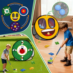 POWCAVA Kids Golf Set hole-cups focus supports easy setup and practice games