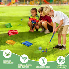 POWCAVA Kids Golf Set telescopic club adjusts height as kids grow.