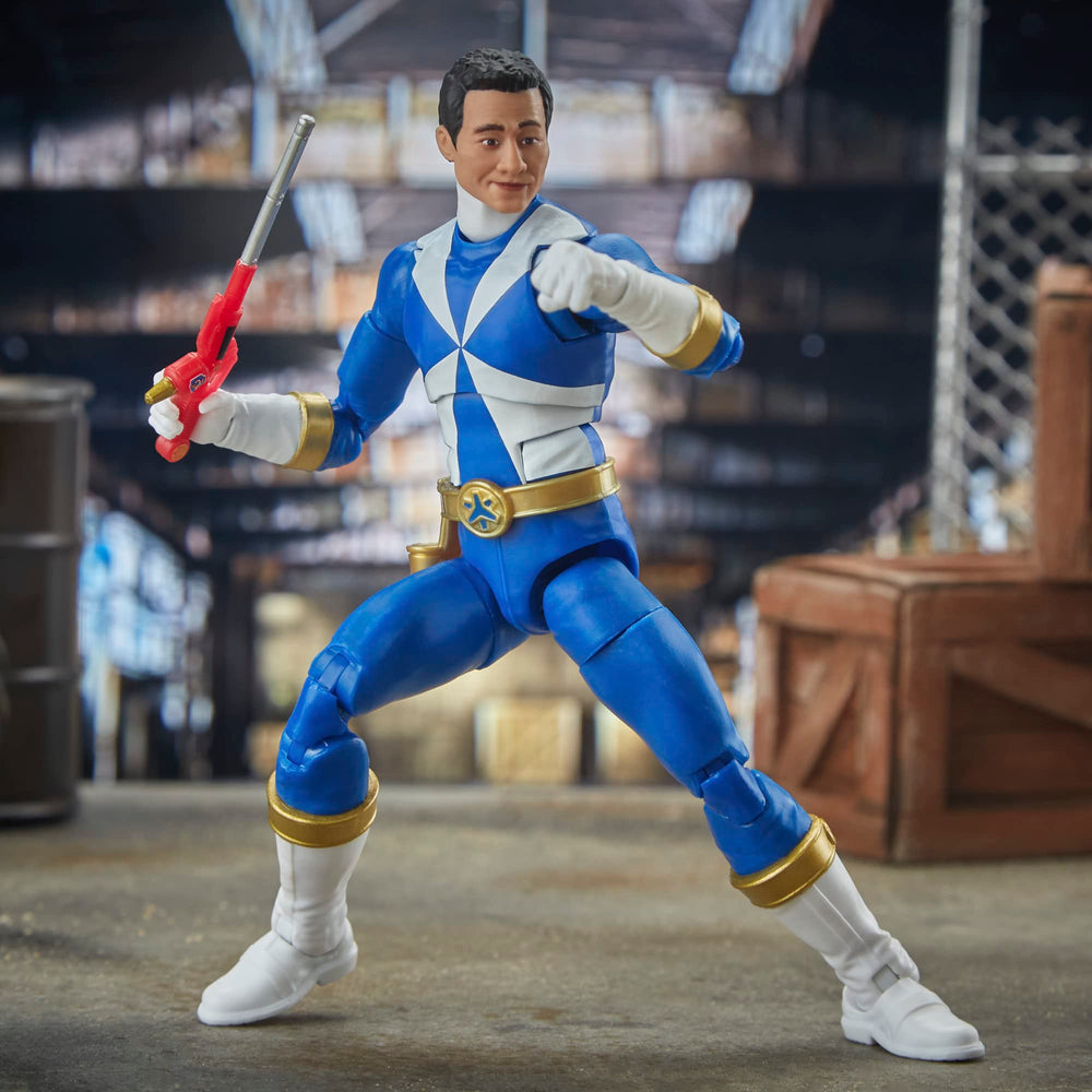 Power Rangers Lightning Collection Blue Ranger close-up shows premium paint detail.
