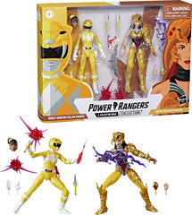 Power Rangers Lightning Collection Yellow Ranger Aisha with helmet off for customizable display.