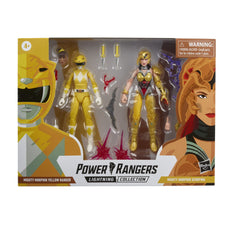Power Rangers Lightning Collection Yellow Ranger Aisha with helmet on for classic look.