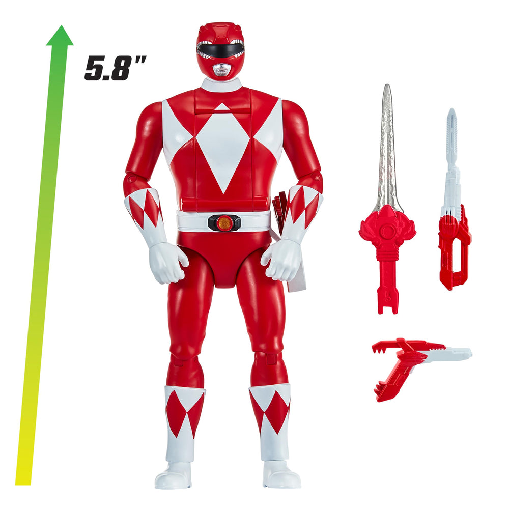 Mighty Morphin Red Ranger close-up detail shows sculpt and color