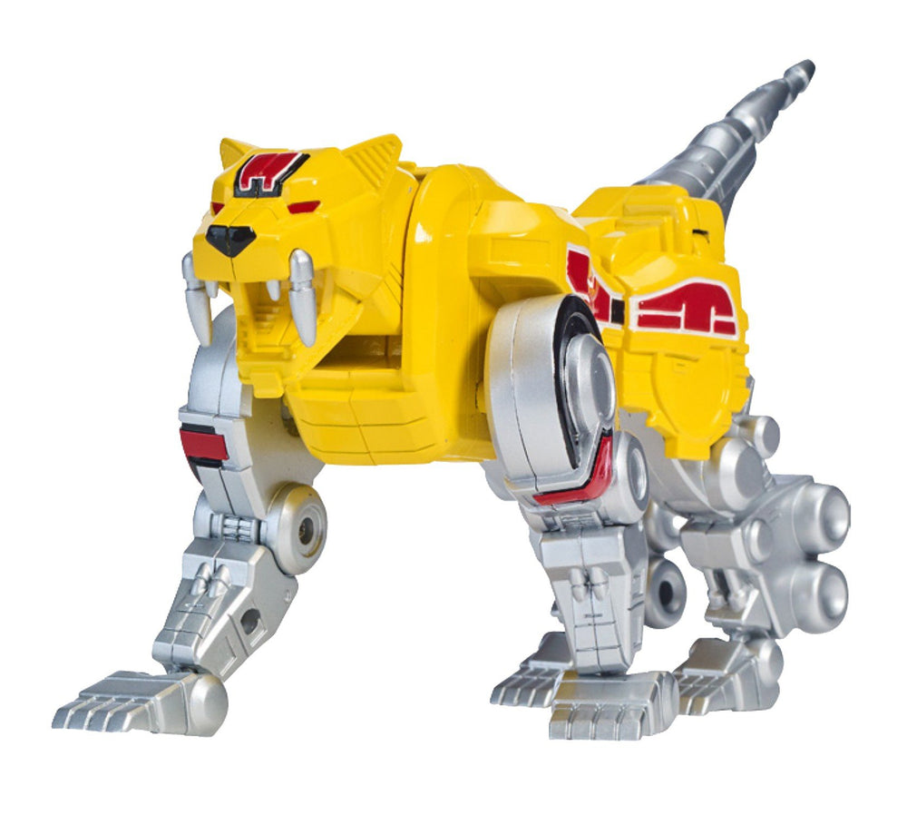 Power Rangers Sabertooth Tiger Zord articulation points enable dynamic posing.