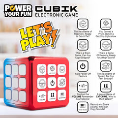 Power Your Fun Cubik rotation and speed gameplay with flashing red squares.