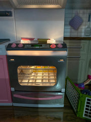 PowerTRC Doll Kitchen Play Set assorted food items inspire imaginative play.
