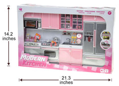 PowerTRC Doll Kitchen Play Set realistic light enhances pretend play.