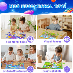 Powza Amusement Park Scene puzzle: colorful rides promote storytelling and pattern recognition
