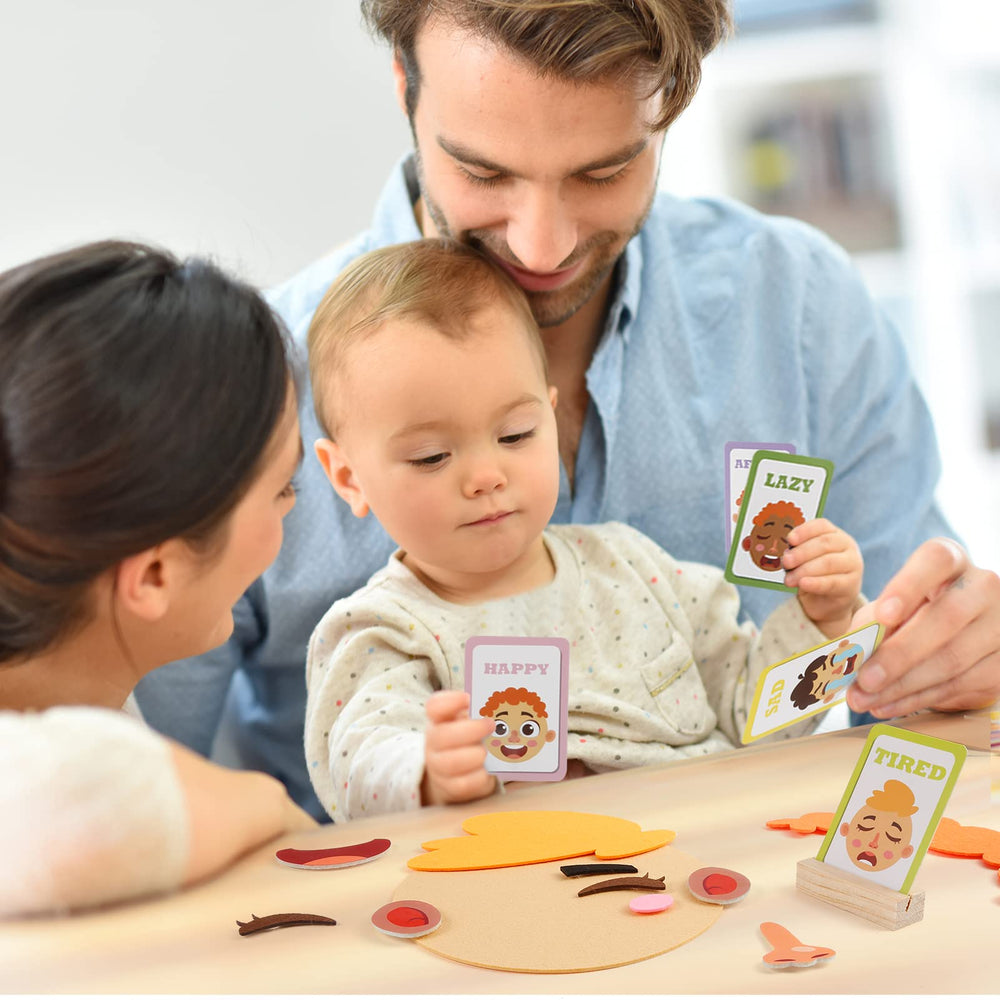 PP OPOUNT soft felt faces set for safe, tactile play.